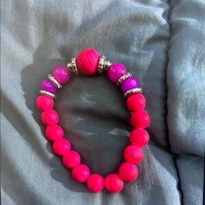 Vibrant Pink Beaded Bracelet
